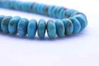 12mm Genuine Blue Green Kingman Arizona Large Turquoise Rondelle Beaded Necklace