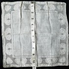 Vintage Handkerchief Embroidered Lace Linen Floral Flower A12