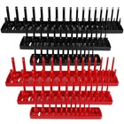 6pcs Abs Socket Organizer Holder Storage Tray Rack Sae Metric 1 4  3 8  1 2  Set