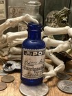 Poison Glass Bottle Apothecary Chemist Pharmacist Medical Blue Round Glass