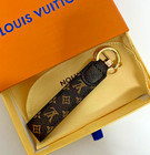 Louis Vuitton Lv Brown Gold Monogram Dragonne Key Holder Leather Keychain   Box