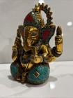 Metal Ganesha Bhagwan Idol Taj Ganesh Statue Ganpati Murti For Temple