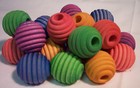 25 Bird Toy Parts Colored Wood Beads Wooden 1  Large Beehive Beads  W hole 