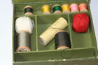 Wooden Antique C1900 s work Box W   Sewing Cotton   Silk Thread  