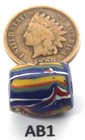 Super Fancy Rare Old Blue Venetian Trade Bead African  Ab1 Bin 37
