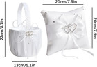 2pcs Wedding Flower Girl Basket And Ring Bearer Pillow Set  Double Heart Rhinest
