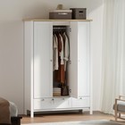 Homcom Wardrobe Closet With 3 Doors And 2 Drawers Bedroom Armoire White