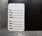 1000 White Garment Price Tags Perforated 2 Part Merchandise Coupon No String Lg 
