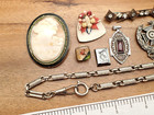 Vintage Antique Victorian Art Deco Craft Broken 10 Piece Jewelry Making Lot  5