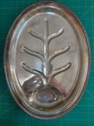 Vintage 16  X 12  Silver Plated Tree Of Life Gravy Well Meat Carving Plate