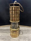 Antique Wolf s Miner s Safety Lamp Company Brass Mechanical Canary Glass Intact