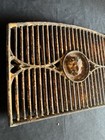   Ornate Antique Cast Iron Window Gate With Face 19 X 13 Architectural Salvage