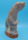 Barry Stein 1992 8 5  Wooden Hand Carved Grizzly Bear Statue Figurine Sculpture