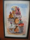 Pr Original Watercolor Paintings  South Central America Women 2001 Signed Conce