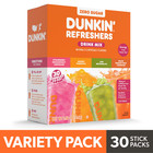 Dunkin  Refreshers Zero Sugar Drink Mix Variety Pack 30 Ct Packets 2 Pack