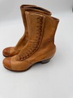 Antique C1900 Hamilton Brown American Lady Leather Button Boots Edwardian Shoes