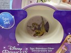 Disney Princess   Belle Cinderella  5 Pc Children   s Bamboo Fiber Dinnerware Set