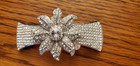 Womens Large Flower Crystal Clear Rhinestone Barrette Bridal Hair Accessories