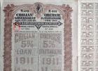 Chilian Government 1911 Chile Hamburg 20 Pounds Bond Loan Stock Anleihe