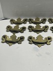 Vintage Lot  12  Nos Brass Plated Chippendale batwing Style Drop Bail Pulls