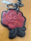 Coach Camo Red Rose Glitter Floral Bag Charm Keychain Rare