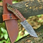 Pine Cone Corelon Handle Hand Made Damascus Steel Blade Skinner Hunting Knife