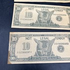 Vintage Play Money Lot Bills Japan 3 Pieces 10 100 1000