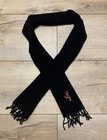 Vintage Polo Ralph Lauren Black Lambswool Scarf Embroidered Cheerleader Bear