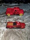 Made In U s a  Vintage Rubber Red Toy Truck   Pickup Lot Of 2  8-11 Years