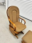 Vintage Wood Glider Rocker With Matching Gliding Ottoman Oak Spindle Nursery