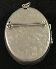 Vtg Avon Locket Pendant Brooch Oval Black Faceted 60s Solid Perfume Glace Holder