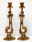 Wainberg Israel Brass Judaic Shabbat Candle Sticks