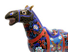 Vintage Chinese Cloisonne Enamel Horse Statue Figurine   9  Tall   Xlnt
