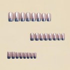 Blue Ombre Press On Nails Square Fake Nails Chrome Mirror False Medium Style 13