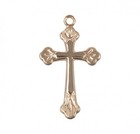  925 Gold Plated Sterling Silver Cross Medal Pendant Necklace  18  Chain W  Box
