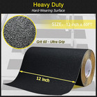 Anti Slip Tape 12 Inch X 60 Ft Roll Black Grit 60 Exceptional Traction Non-slip 
