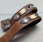 Vintage Southwestern Bukcle Belt Concho Native American 32 Leather Justin Beaded