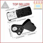 2 Pieces Jewelers Loupe 30x 60x 90x Illuminated Eye Loupe Magnifier Jewelry Magn