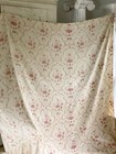 Art Nouveau Faded Floral Fabric Antique French Design C1890 Printed Cotton Larg