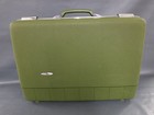 Vtg Sears Forecaster Green Pebbled Hardshell Suitcase Vinyl Pouches   Divider