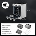 24  Dual Fuels Range Freestanding W  4 Burners Cooktop   3 73 Cu ft  Oven