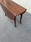 67397   Solid Mahogany Antique Dropleaf Dining Table With Queen Anne Legs