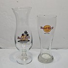 2 Hard Rock Cafe  New York 20oz Pilsner   Hurricane Beer Glasses 8 1 2  Tall New