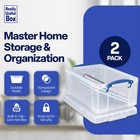 Really Useful Box 9l Storage Container With Snap Lid   Clip Lock Handle  2 Pack 