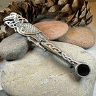 Celtic Raven Crystal Kilt Pin Irish Scottish Book Of Kells Pin Pewter