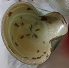 Vintage Mcm Murano Art Glass Lattimo Mica Aventurine Sommerso Catchall - 7 