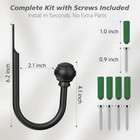 Curtain Holdbacks Black 2pcs  Curtain Tiebacks Wall Mounted Curtain Hooks