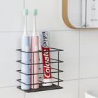 Adhesive Toothbrush Holder Wall Mounted  Suction Toothpaste Organizer Cup Black