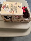 Vintage Tonka Pound Puppies Newborns Plush 7807 Dark Brown red Bow 1985