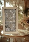 Vtg French Fleurdelis Antique Metal Tin Ceiling Tile Architectural Salvaged Art